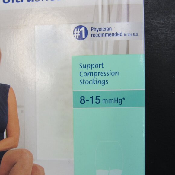 Jobst Ultra Sheer Classic Black Support Compression Stocking 8-15 mmHg Thigh CT - Picture 3 of 7